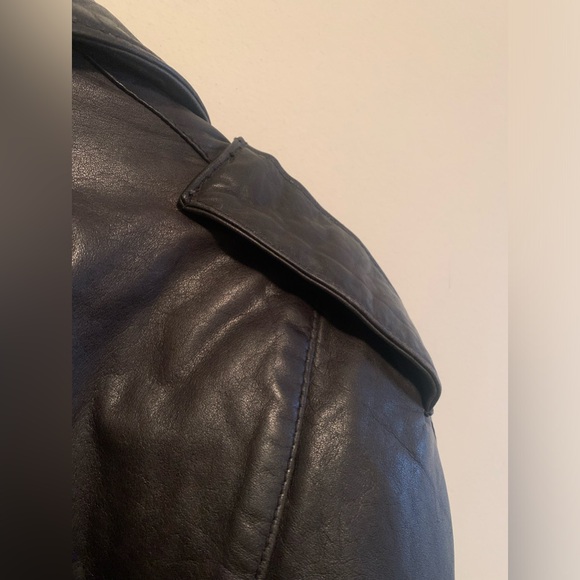 80s Gino Di Giorgio Leather Trench Coat Vintage - Picture 6 of 10